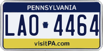 PA license plate LAO4464