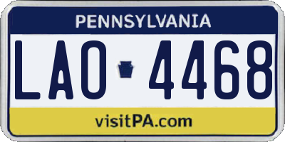 PA license plate LAO4468