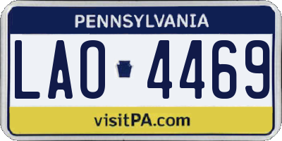PA license plate LAO4469