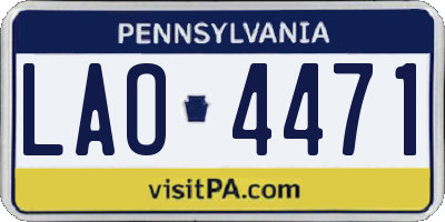PA license plate LAO4471