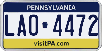 PA license plate LAO4472
