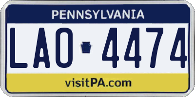 PA license plate LAO4474