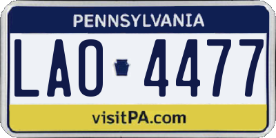 PA license plate LAO4477