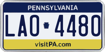 PA license plate LAO4480
