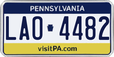 PA license plate LAO4482