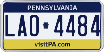 PA license plate LAO4484
