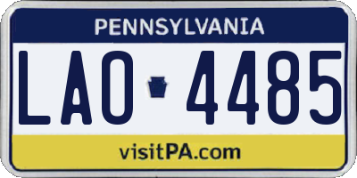 PA license plate LAO4485