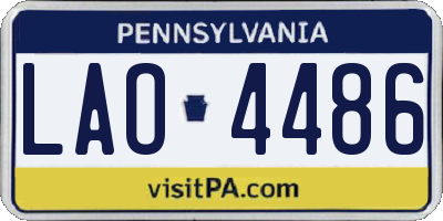 PA license plate LAO4486
