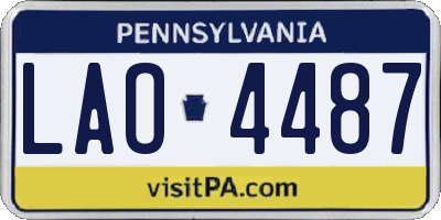 PA license plate LAO4487