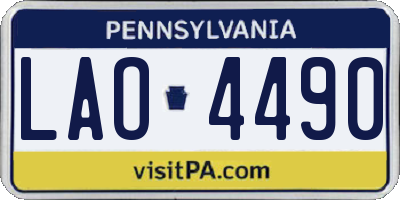 PA license plate LAO4490