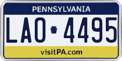 PA license plate LAO4495