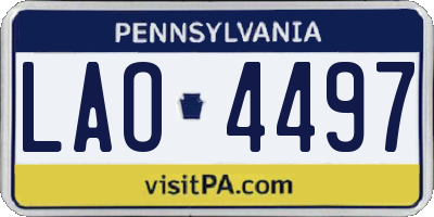 PA license plate LAO4497