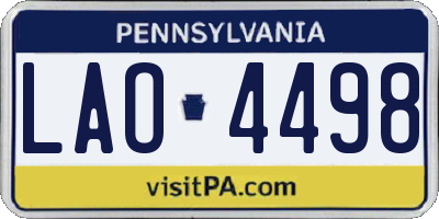 PA license plate LAO4498