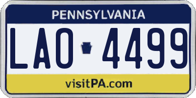 PA license plate LAO4499