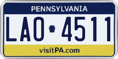 PA license plate LAO4511