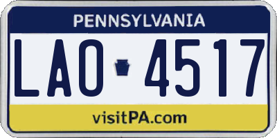PA license plate LAO4517