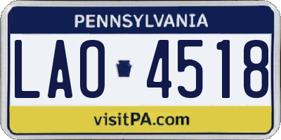 PA license plate LAO4518