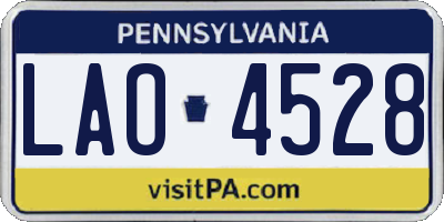 PA license plate LAO4528