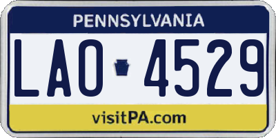 PA license plate LAO4529