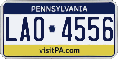 PA license plate LAO4556