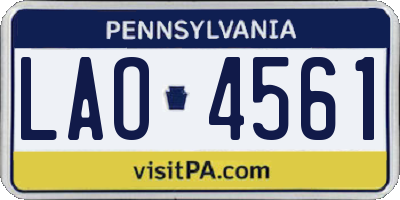 PA license plate LAO4561