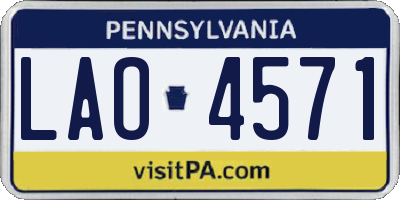 PA license plate LAO4571