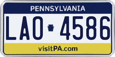 PA license plate LAO4586