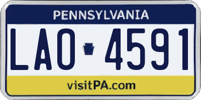 PA license plate LAO4591