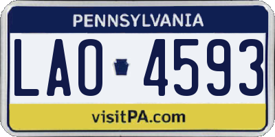 PA license plate LAO4593