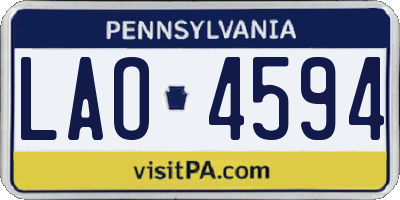 PA license plate LAO4594