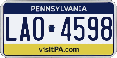PA license plate LAO4598