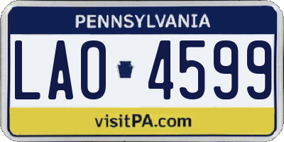 PA license plate LAO4599