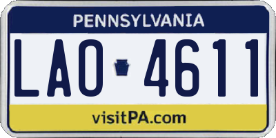 PA license plate LAO4611