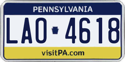 PA license plate LAO4618