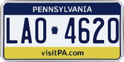 PA license plate LAO4620