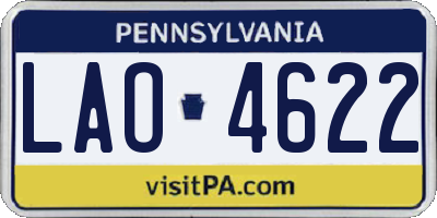 PA license plate LAO4622