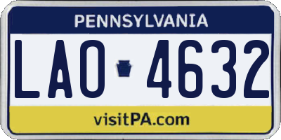 PA license plate LAO4632