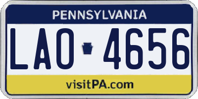 PA license plate LAO4656