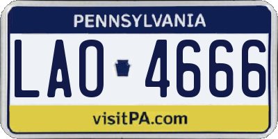 PA license plate LAO4666