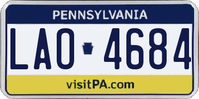 PA license plate LAO4684