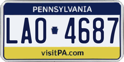 PA license plate LAO4687