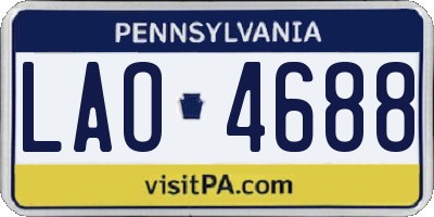 PA license plate LAO4688