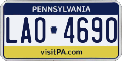 PA license plate LAO4690
