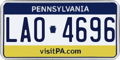 PA license plate LAO4696