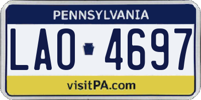 PA license plate LAO4697
