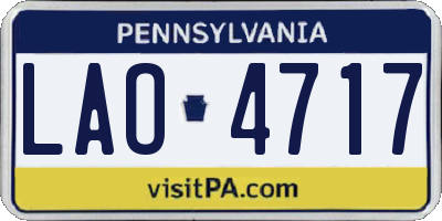 PA license plate LAO4717