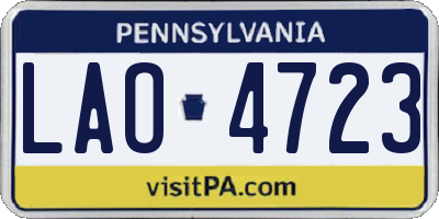 PA license plate LAO4723