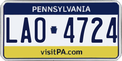 PA license plate LAO4724