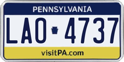 PA license plate LAO4737