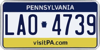 PA license plate LAO4739